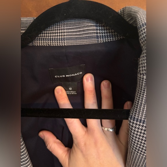Blue plaid Club Monaco blazer - Picture 2 of 3